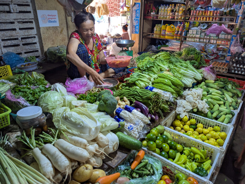 Marktstand mit Gemüse