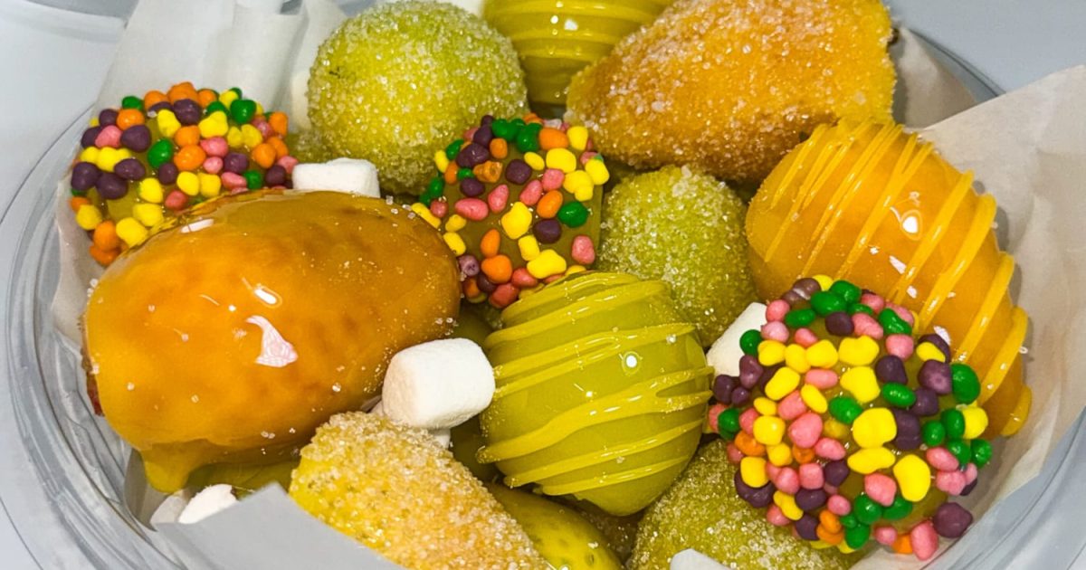 Süßigkeiten-Produkte der Firma, bei der mein Sohn seine neue Arbeitsstelle antreten wird.